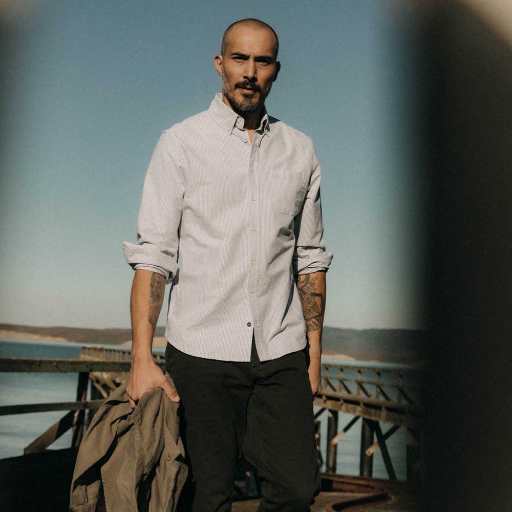 Taylor Stitch The Jack Oxford Shirt - Navy Stripe